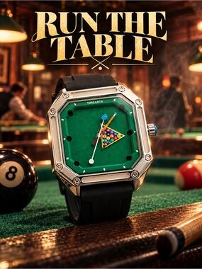 Billiards Pool Table Watch Green 8 Ball Watch